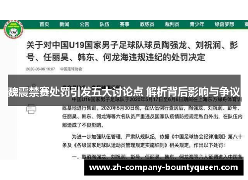 魏震禁赛处罚引发五大讨论点 解析背后影响与争议
